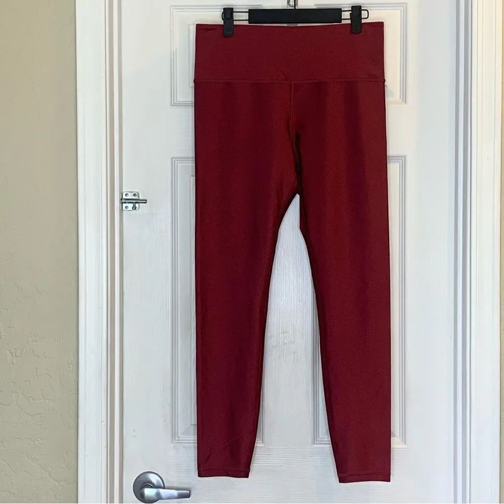 Athleta Elation Shine Tight Leggings Size Large in Decadent Red